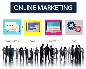 Online Marketing Business Content Strategy Target Concept