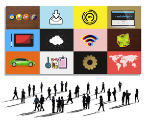 Fototapeta premium Technology Social Media Networking Online Digital Concept