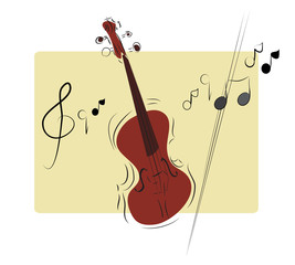 Illustration of a Musical Instrument Violin
