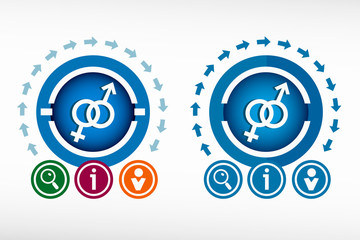 Male and female icon and creative design elements