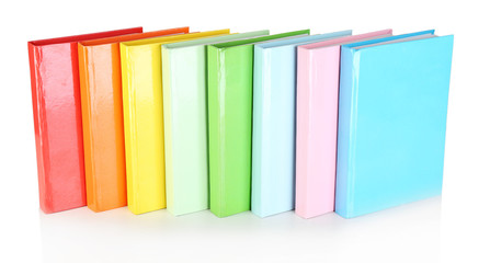 Colorful books isolated on white