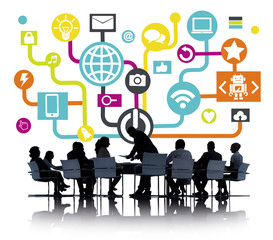 Global Communications Social Networking Business Meeting Online