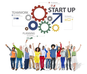 Startup New Business Plan Strategy Teamwork Concept