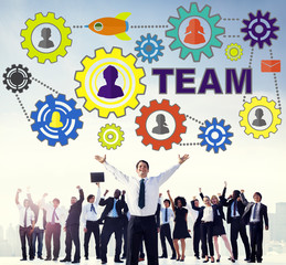 Team Functionality Industy Teamwork Connection Technology Concep