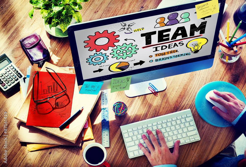 Aufkleber teamwork team collaboration connection togetherness unity concep