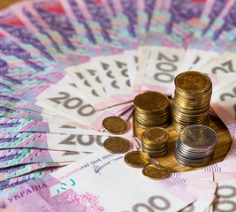 Ukrainian coins and banknots