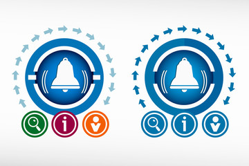 Bell icon and creative design elements