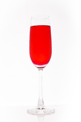 Glass on white background