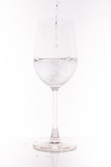 Glass on white background