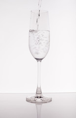Glass on white background