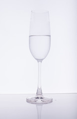 Glass on white background