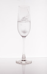 Glass on white background