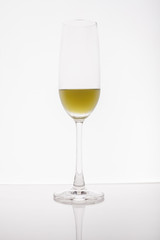 Glass on white background