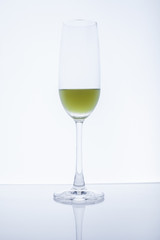 Glass on white background