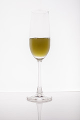 Glass on white background
