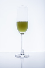 Glass on white background