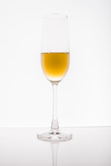 Glass on white background