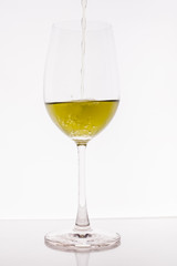 Glass Wine on white background