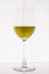 Glass Wine on white background