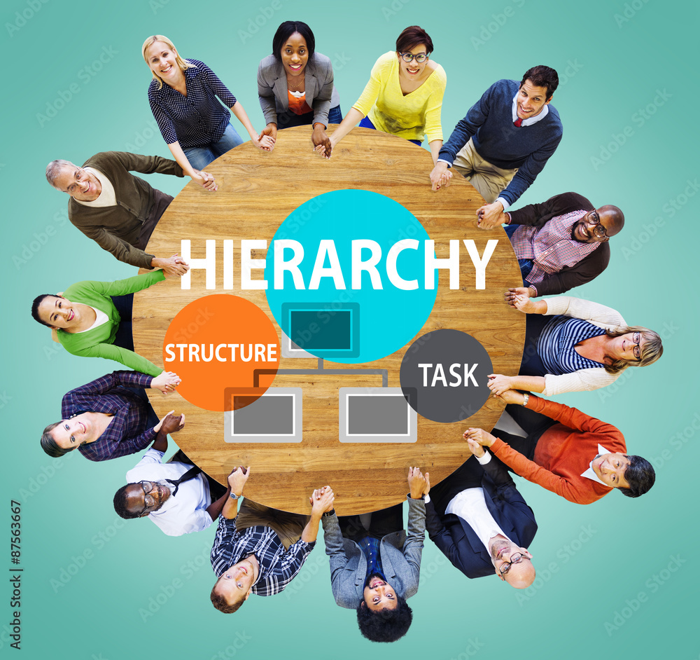 Poster hierarchy structure task multilevel employment concept