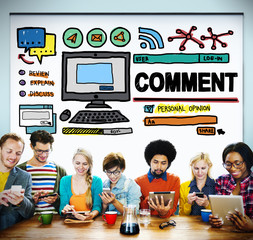 Comment Post Share Social Media Concept