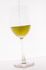 Glass on white background