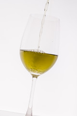 Glass on white background