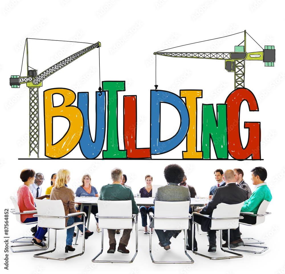 Wall mural Building Business Strategy Stability Success Concept - Wall murals