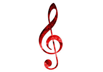 Musiknote / Notenschlüssel mit Rosenmuster