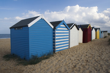 Fototapeta na wymiar Beach Huts, Southwold, Suffolk, England