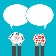 Flat design concepts for business and finance. Concepts for finance, taxes, vector illustration