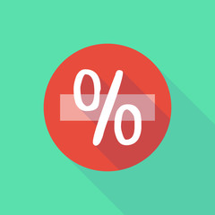 Long shadow do not enter icon with a discount sign