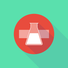 Long shadow do not enter icon with a chemical test tube