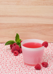 Fresh Raspberry Juice And Raspberries