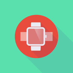 Long shadow do not enter icon with a smart watch