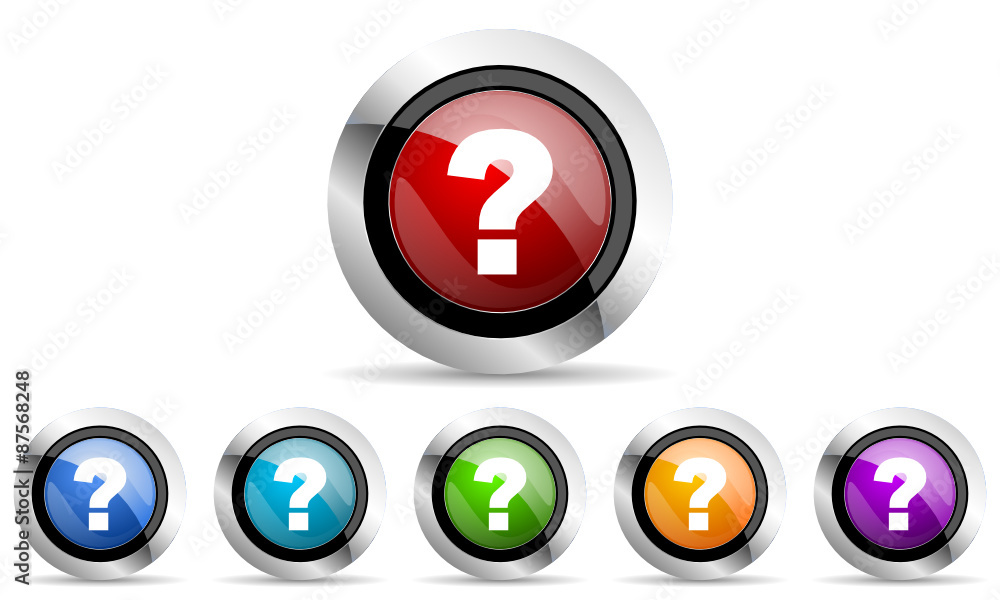 Poster question mark vector icons set