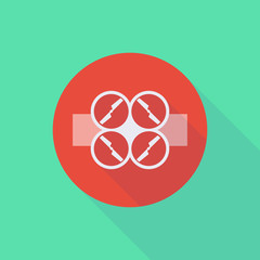 Long shadow do not enter icon with a drone