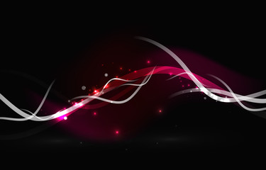 Glowing flowing waves and stars in dark space