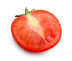 Sliced tomato isolated on white