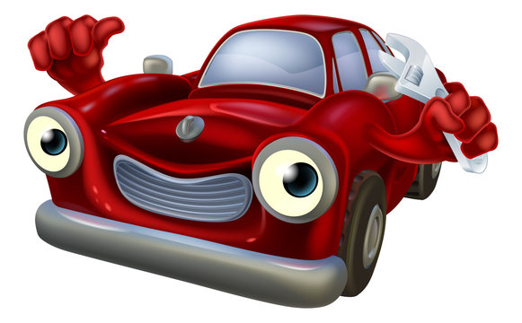 Cartoon car with spanner