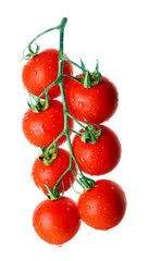 Bunch of fresh tomatoes isolated on white