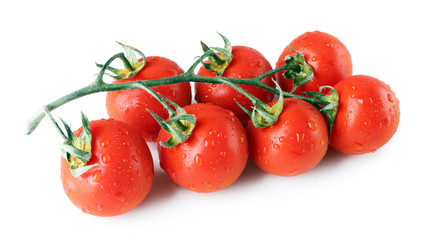 Bunch of fresh tomatoes isolated on white