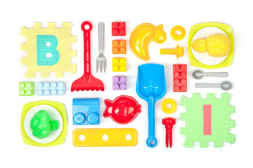 toys on white background 