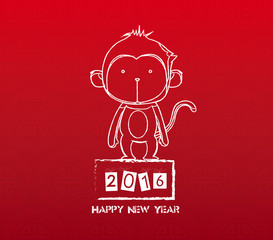 monkey design for Chinese New Year 2016 celebration