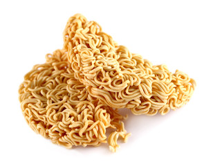 instant noodles on white