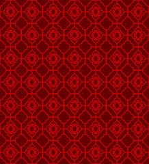 Seamless Chinese window tracery diamond square geometry line pattern background.
