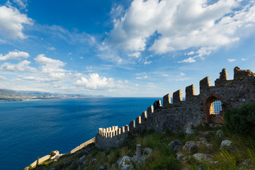 Naklejka premium The wall of old Castle in Alanya