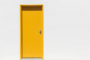 Yellow Door White Wall Outdoors