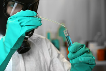 Chemist working in drug laboratory