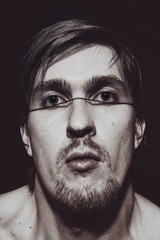 Strange portrait of a young man